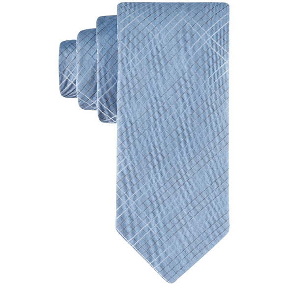 Calvin Klein Men Stella Grid Tie Blue - Picture 1 of 2